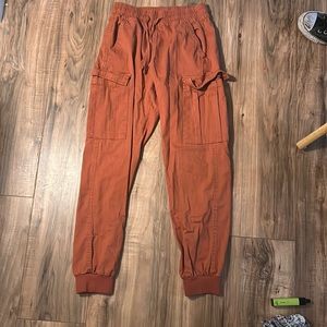 Orange cargo pants
